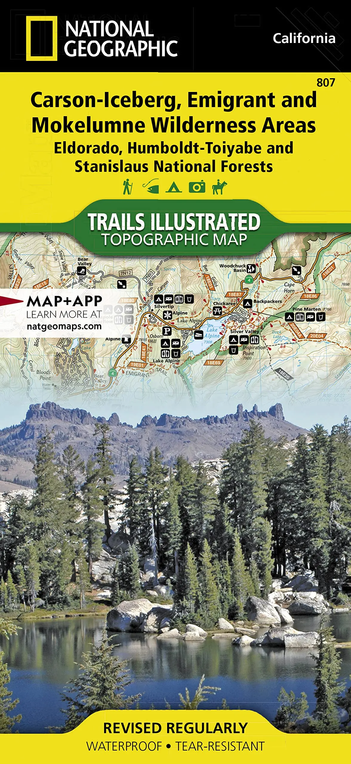 Carson-Iceberg, Emigrant, And Mokelumne Wilderness Areas Map [Eldorado, Humboldt-Toiyabe, And Stanislaus National Forests] (National Geographic Trails Illustrated Map, 807) [Map] National Geographic Maps 1