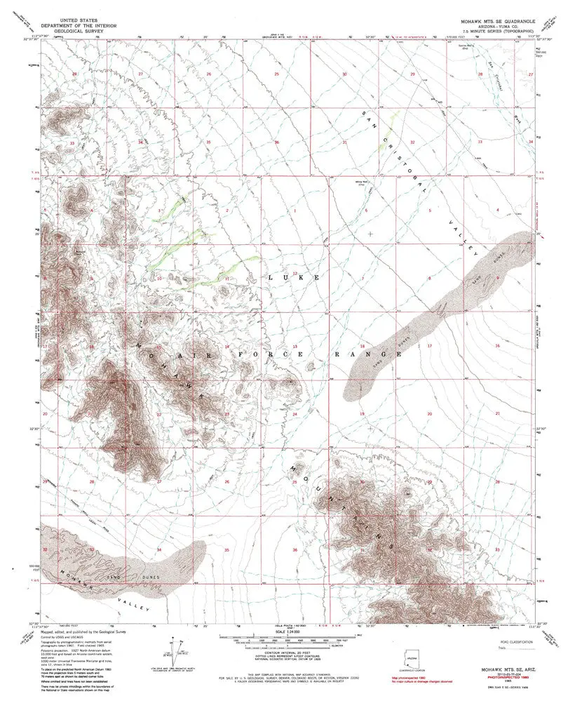 Mohawk Mts Se 7.5' Arizona Map United States Geological Survey 1