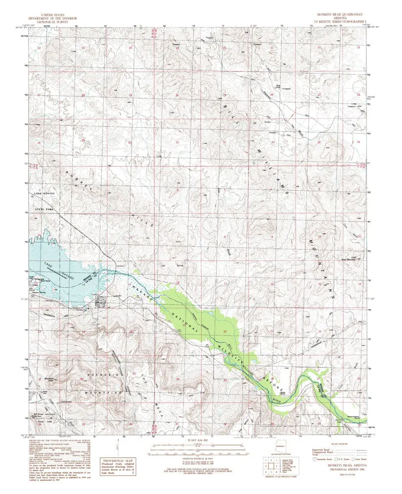 Monkeys Head, Arizona 7.5' [Map] United Stated Geological Survey 1