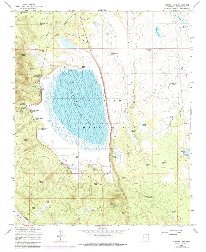 Mormon Lake 7.5' 1965 Pr 1974 [Map] United States Geological Survey 1