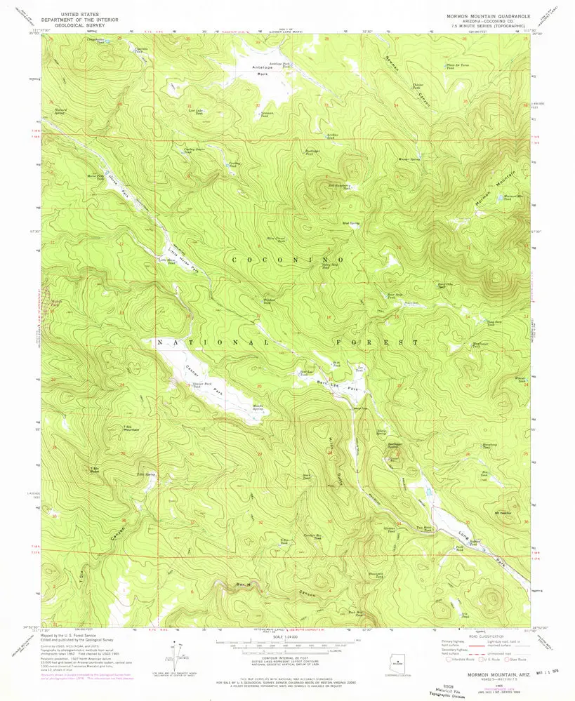 Mormon Mountain, Az 7.5' [Map] U.S. Geological Survey 1