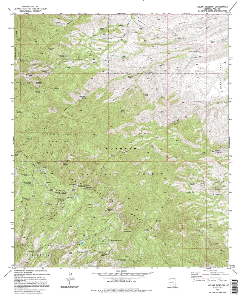 Mount Bigelow, Az 7.5' 1981 [Map] United States Geological Survey 1