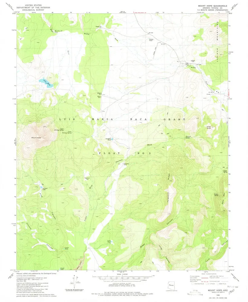 Mount Hope, Arizona 7.5' [Map] United Stated Geological Survey 1