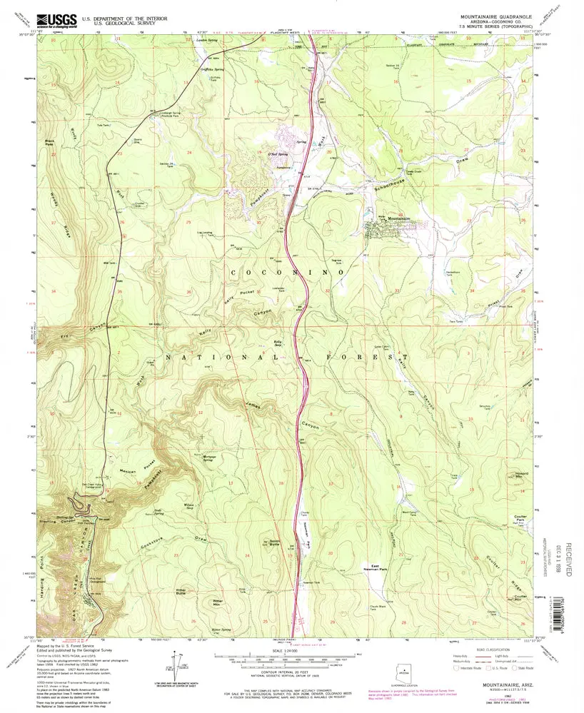 Mountainaire, Az 7.5' 1962 Pr 1983 [Map] United States Geological Survey 1