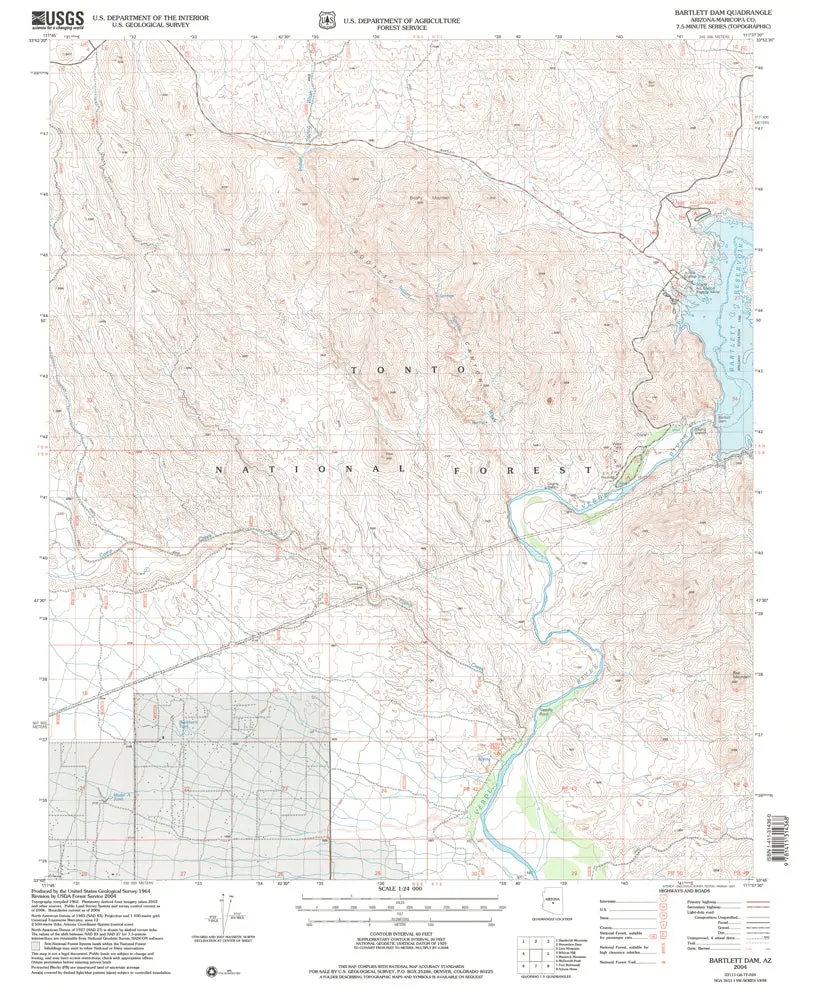 Bartlett Dam, Arizona 2004 (7.5'×7.5' Topographic Quadrangle) 1