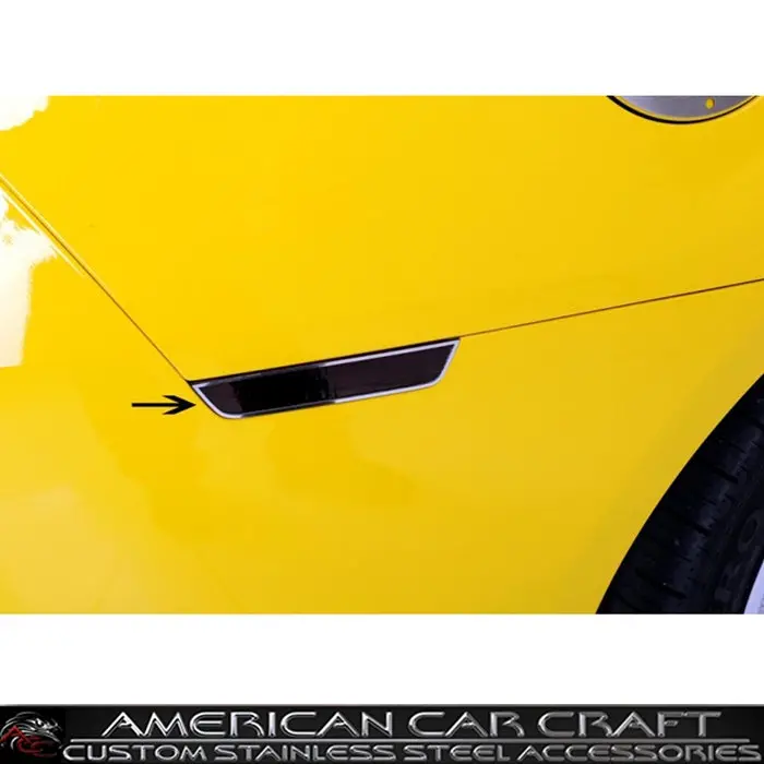 Camaro Side Marker Blackout Kit W-Polished Or Brushed Trim Rings 8Pc Set - Stainless Steel 1