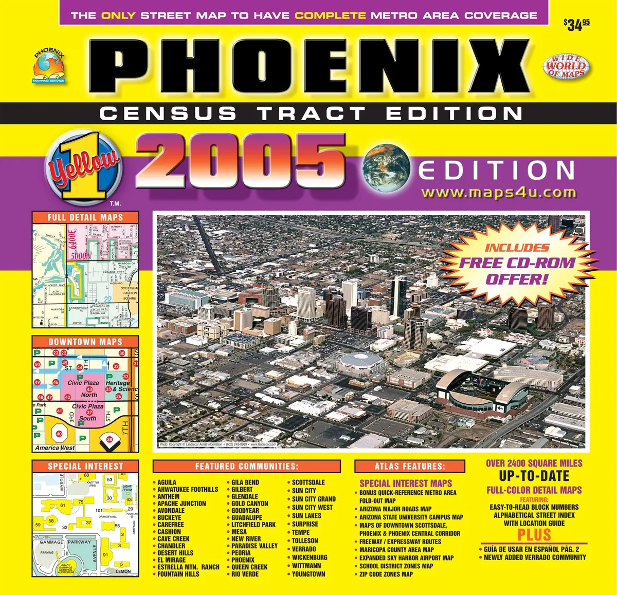 Metro Phoenix Street Atlas Census Tract Edition (Yellow1) [Ring-Bound] Betty Jeffries And Phoenix Mapping Service 1