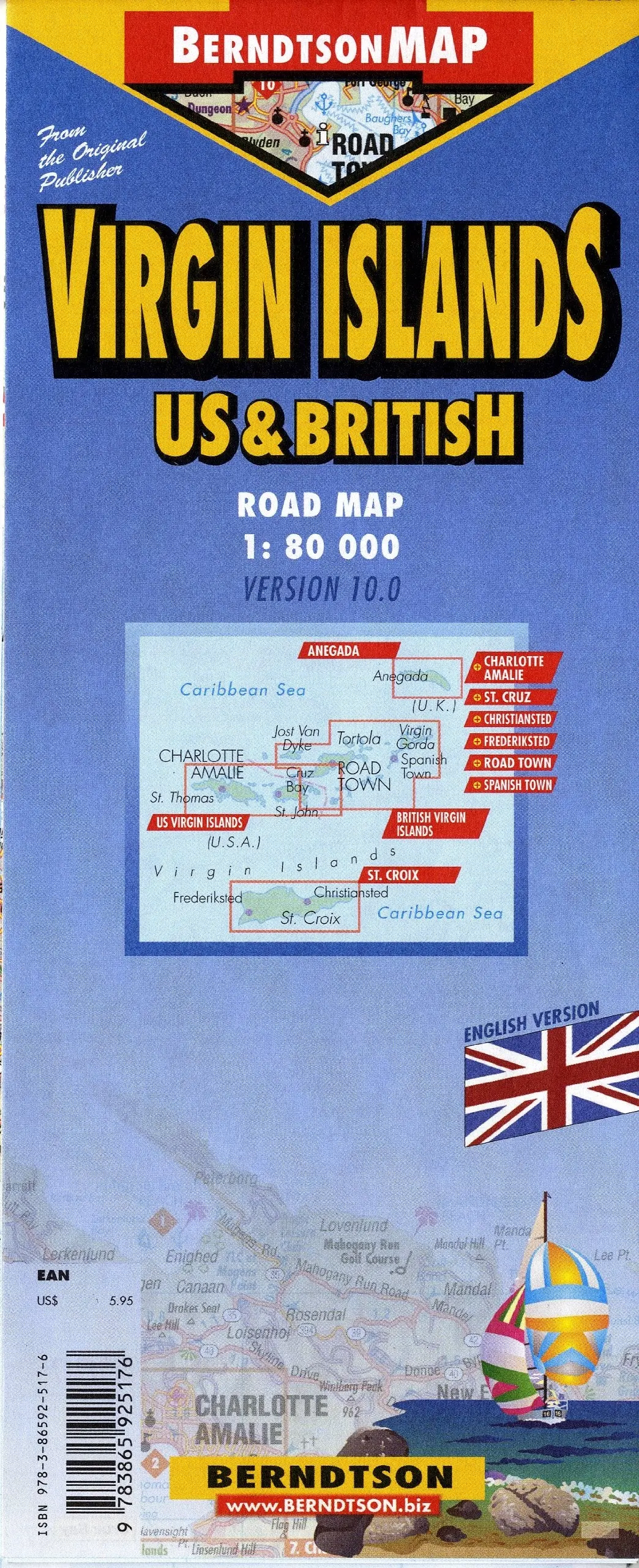 Virgin Islands Us & British Road Map [Unknown Binding] Charlotte Amalie Berndtson And W. Berndtson 1