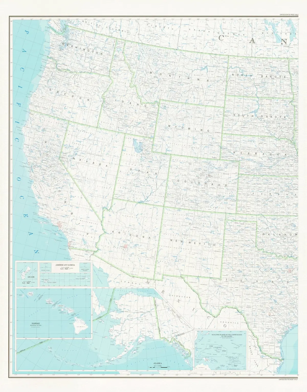United States Map 2B Base Map (West Half, Dry Erase Laminated) (Tus5571) 1