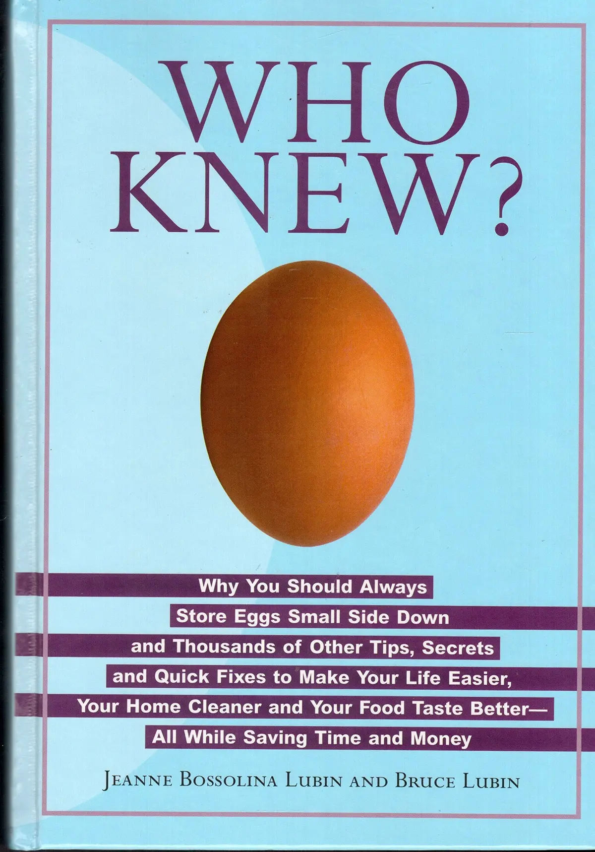 Who Knew? : Why You Should Always Store Eggs Small Side Down And Thousands Of Other Tips [Hardcover] Lubin, Jeanne Bossolina; Lubin, Bruce 1