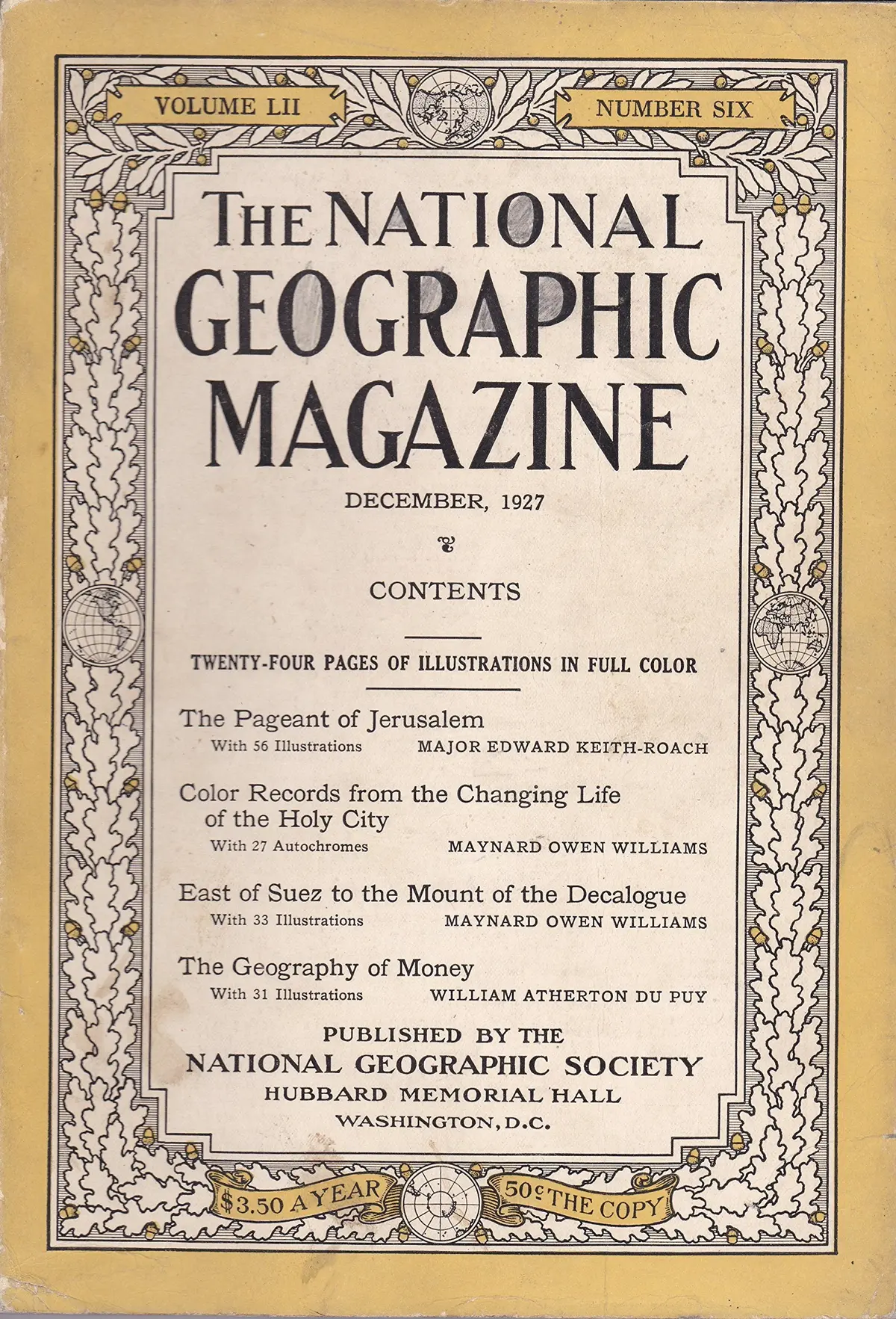 The National Geographic Magazine. December, 1927. [Paperback] Multiple Authors. 1