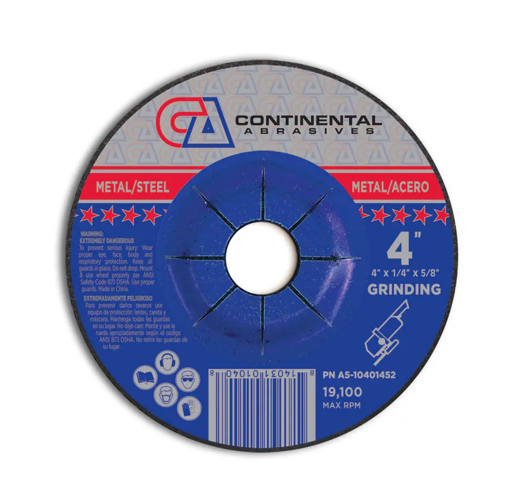 4" X 1/4" X 5/8" Type-27 Depressed Center Grinding Wheel For Metal Cutting 1