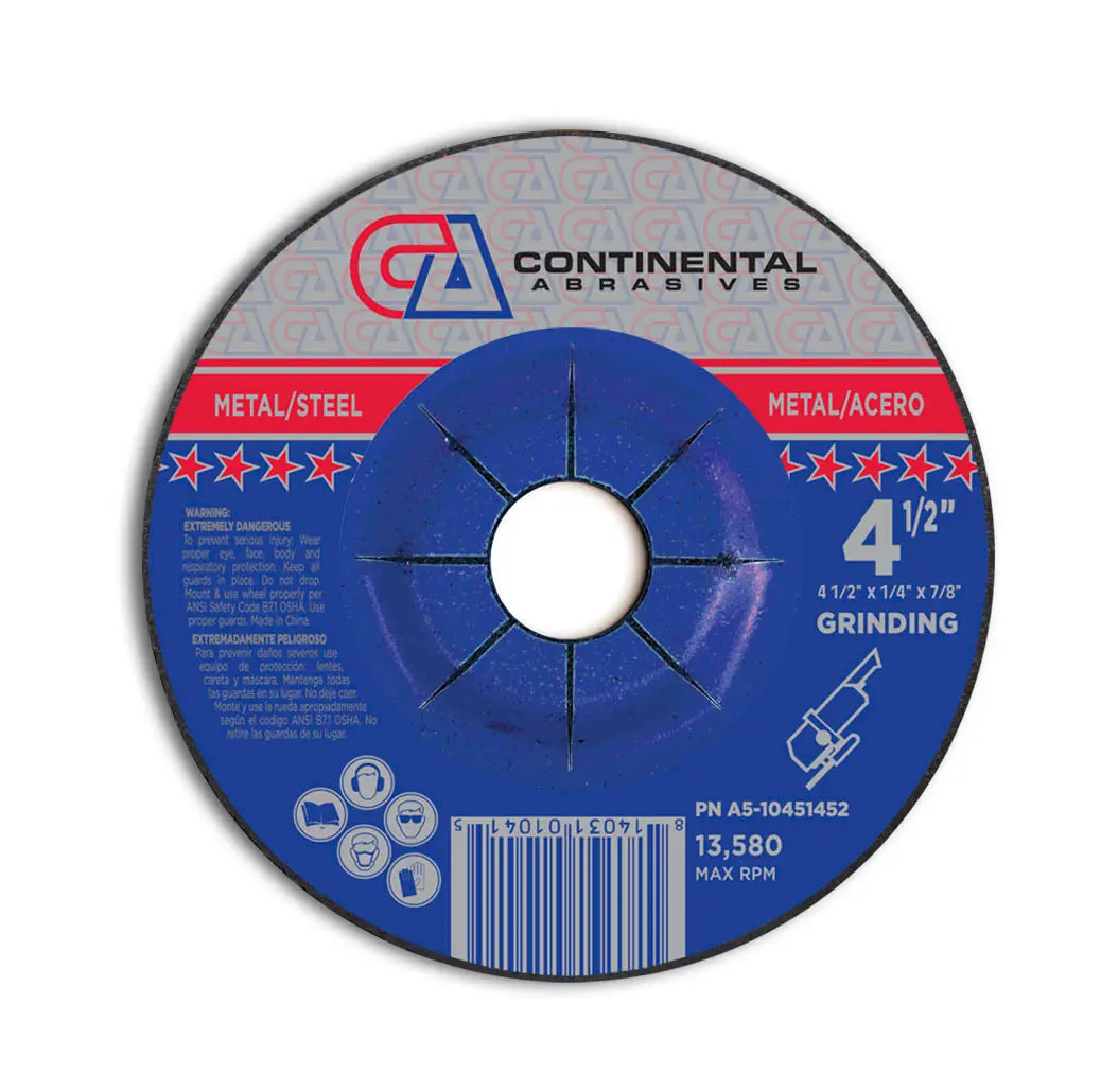 4 1/2" X 1/4" X 7/8" Type-27 Depressed Center Grinding Wheel For Metal Cutting 1