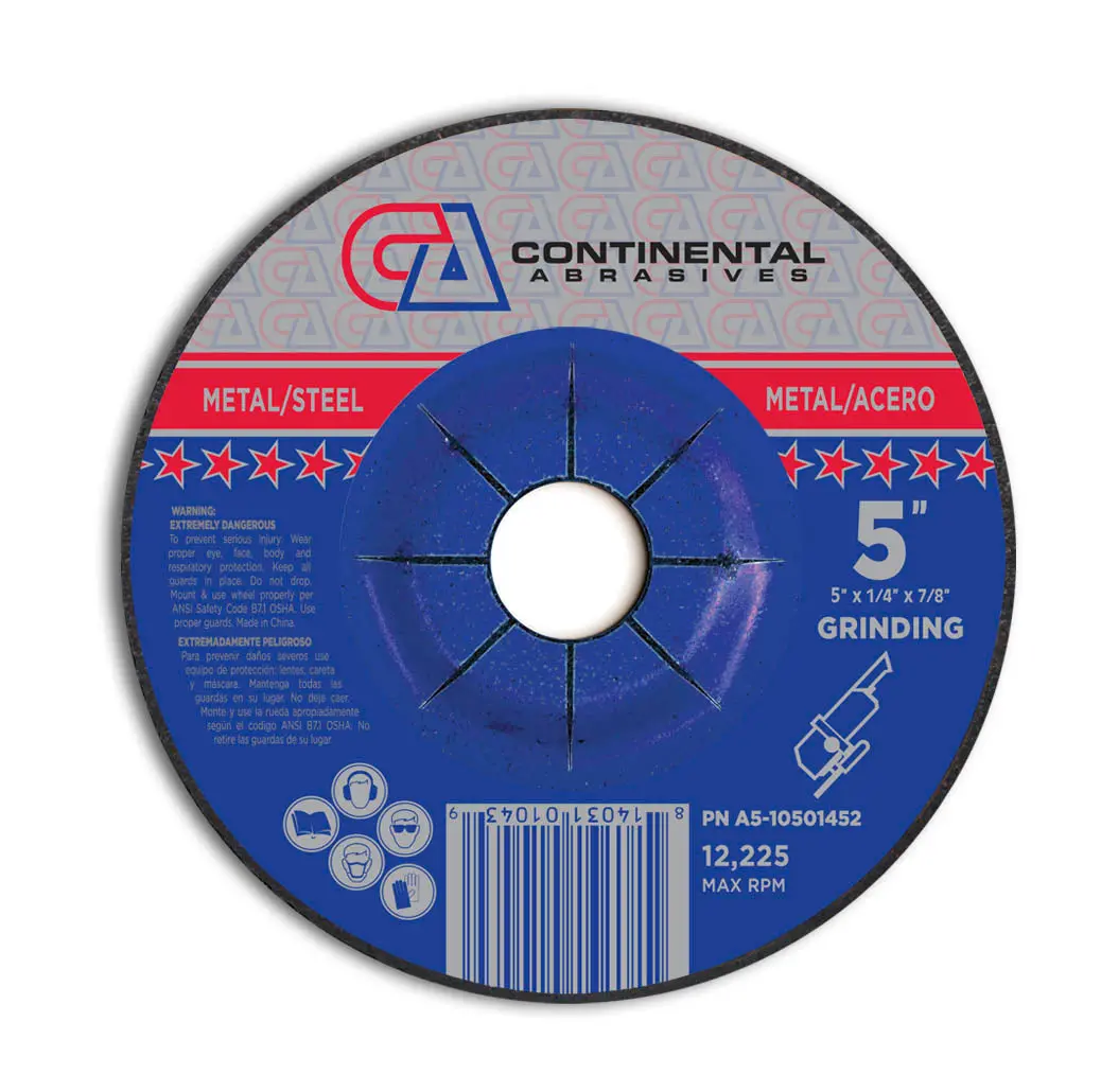 5" X 1/4" X 7/8" Type-27 Depressed Center Grinding Wheel For Metal Cutting 1