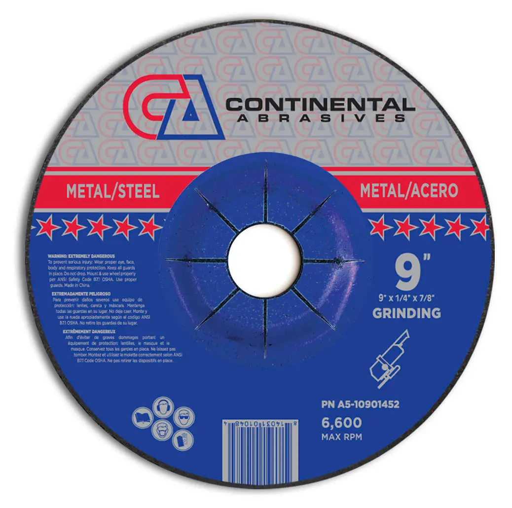 9" X 1/4" X 7/8" Type-27 Depressed Center Grinding Wheel For Metal Cutting 1