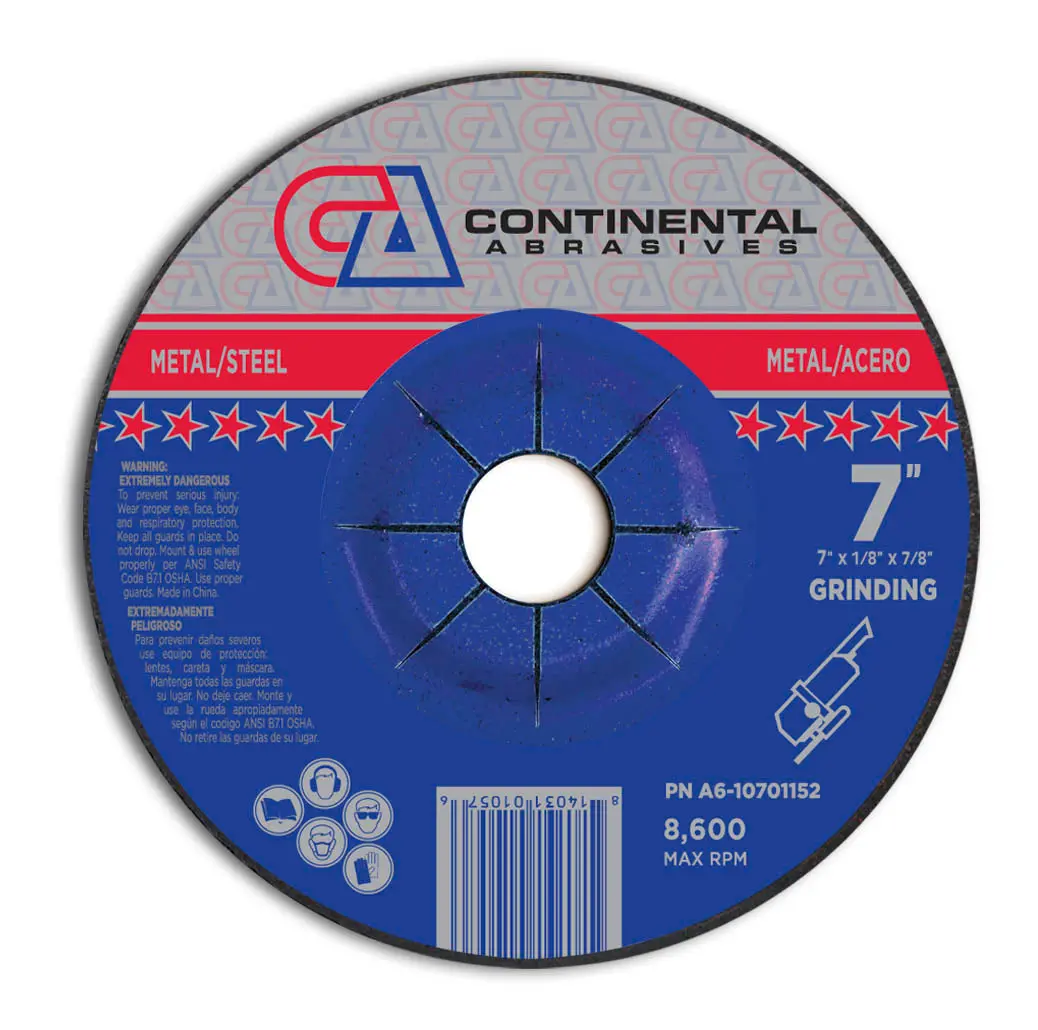 7" X 1/8" X 7/8 T27 Depressed Center Grinding Wheel For Metal Pipe Cutting 1