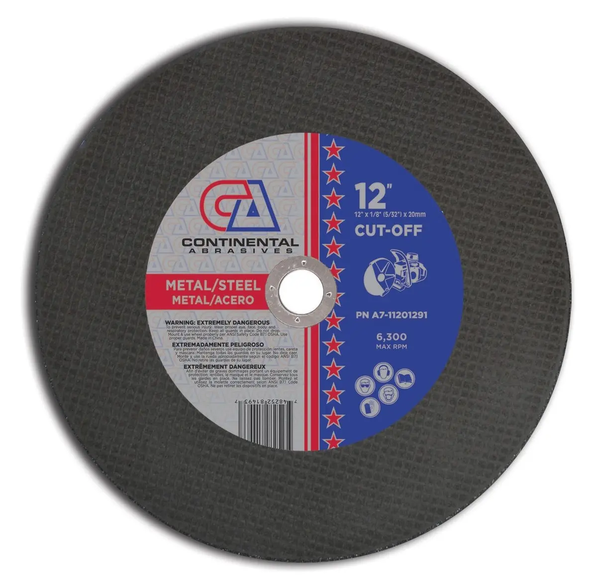 12" X 1/8" (5/32") X 20Mm T1 Triple Reinforced High-Speed Gas Powered Saw Wheels For Metal And Steel 1