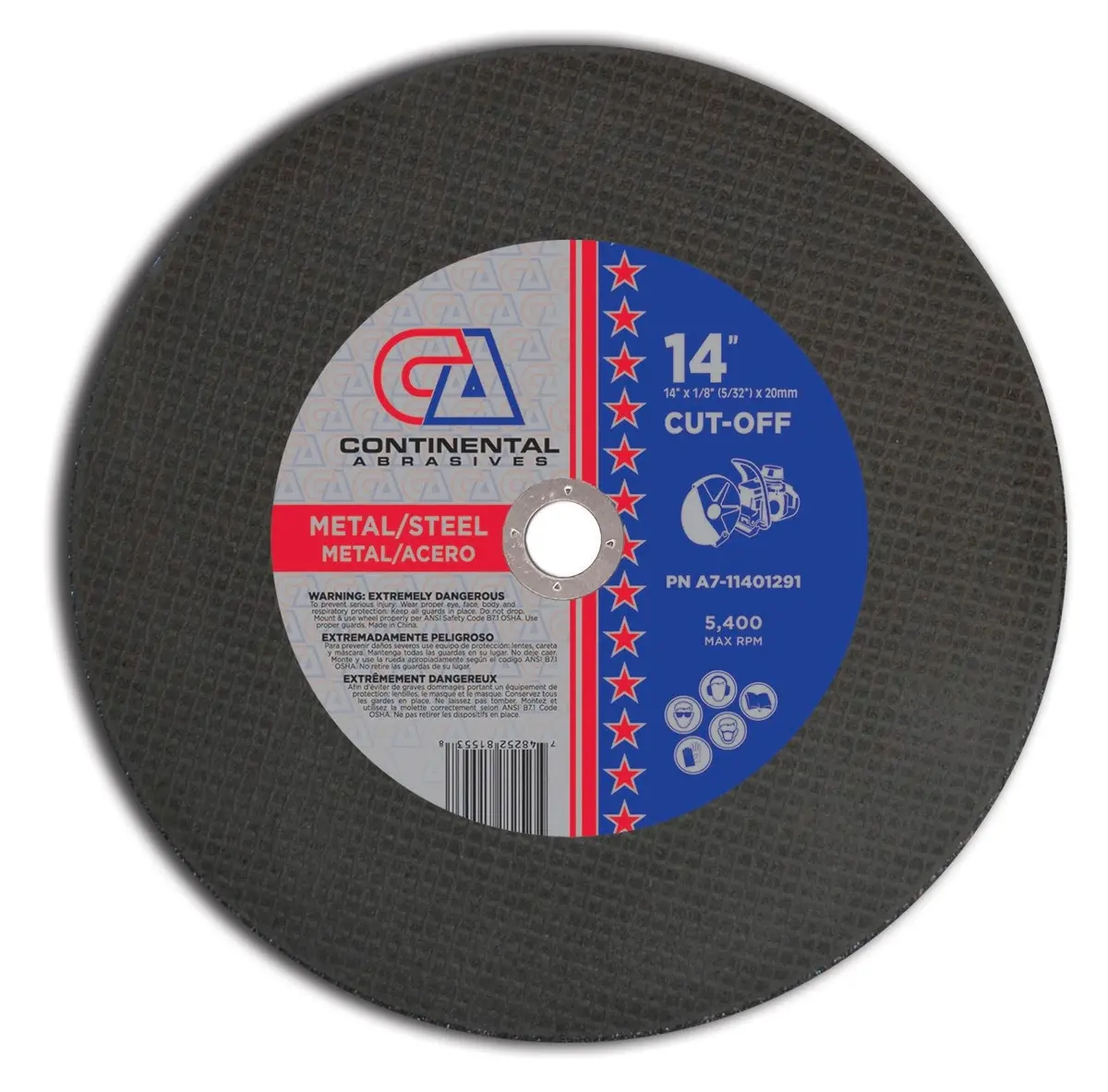 14" X 1/8" (5/32") X 20Mm T1 Triple Reinforced High-Speed Gas Powered Saw Wheels For Metal And Steel 1