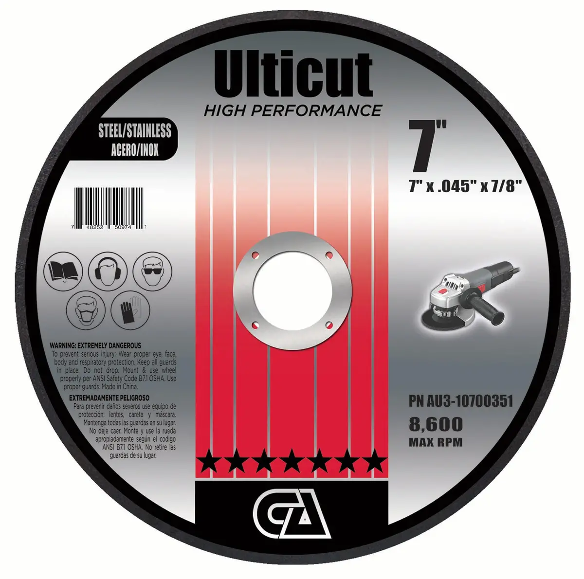 7" X .045" X 7/8 Double Reinforced Type 1 Premium Thin Aluminum Oxide Cut-Off Wheel For Die Grinder 1