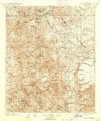 Vintage 1900 Bradshaw Mountains Arizona Topographic Map - Laminated [Map] E.M. Douglas - Cartographer 1
