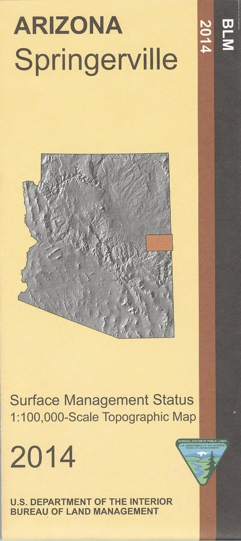 Springerville Surface Management Status 1:100,000-Scale Topographic Map (Arizona 60×30-Minute Series) 1