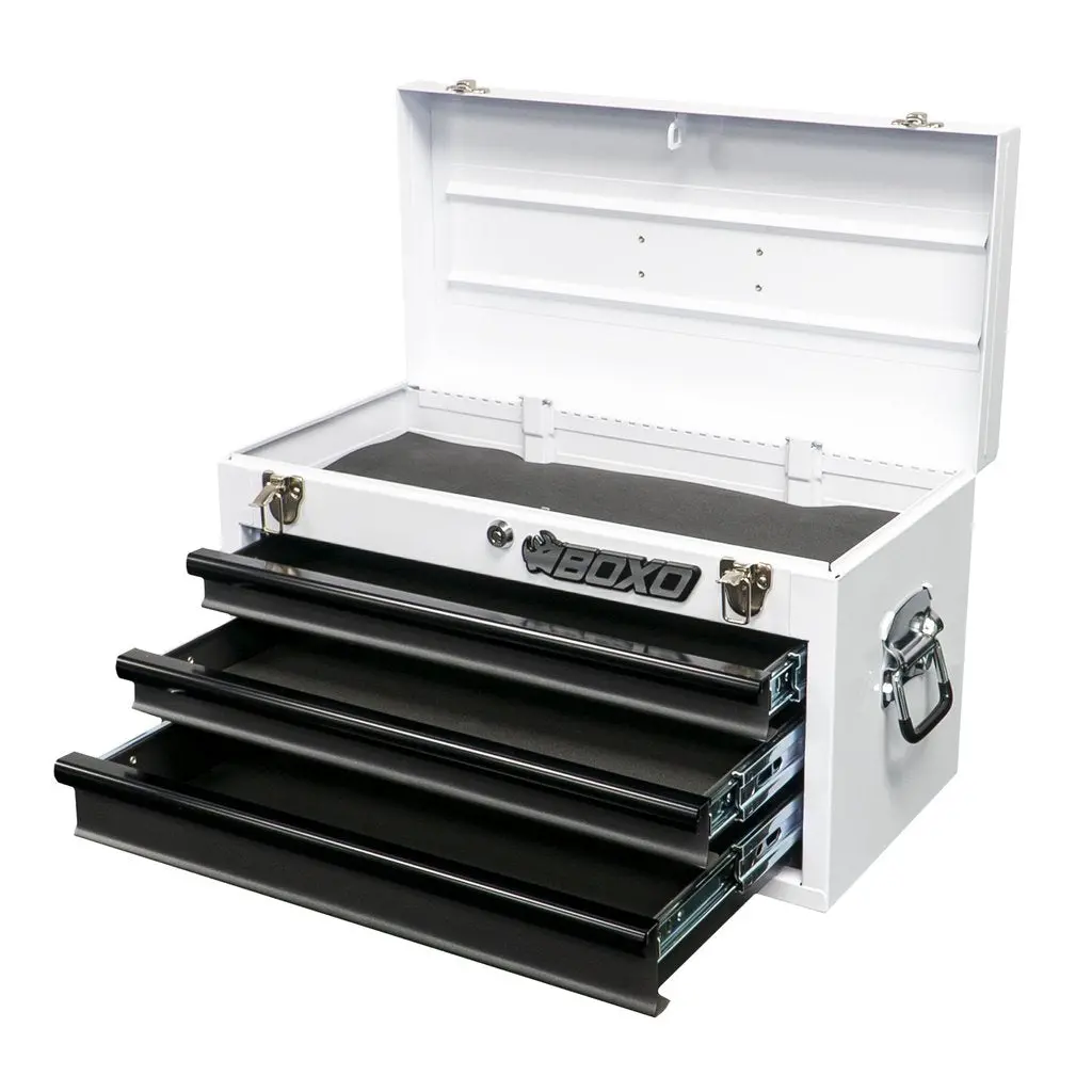 Boxo Usa 3-Drawer Hand Carry Tool Box : Gray Drawers - Black Drawer Trim 1