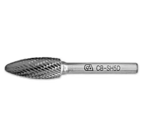 Sh - Tungsten Carbide Burr Flame Shape Double Cut Rotary Burrs File 1
