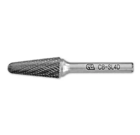 Sl- Conical Ball Nose Double Cut Carbide Rotary Burr Bits With 1/4" Shank 1