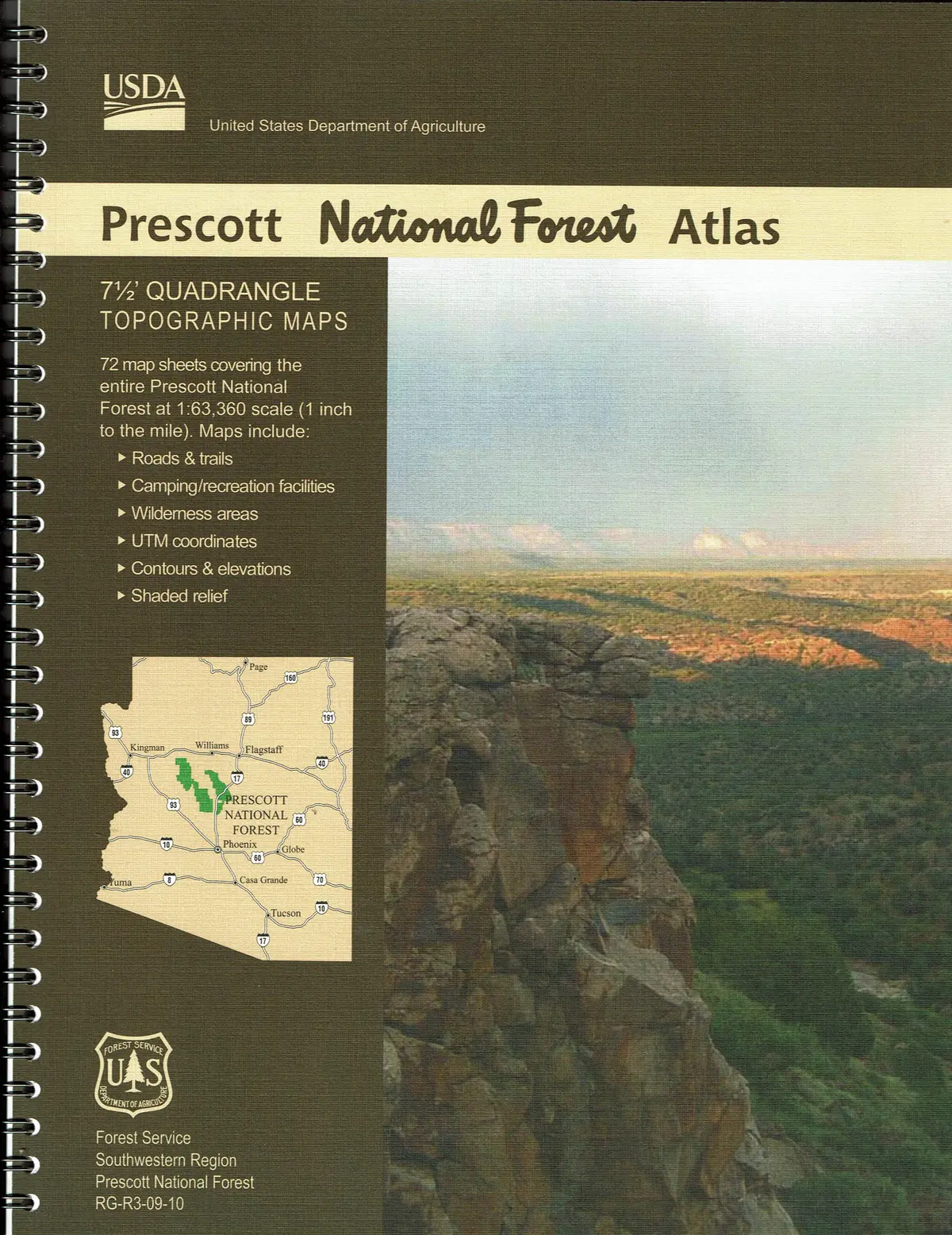 Prescott National Forest Atlas 71/2' Quadrangle Topographic Maps 1