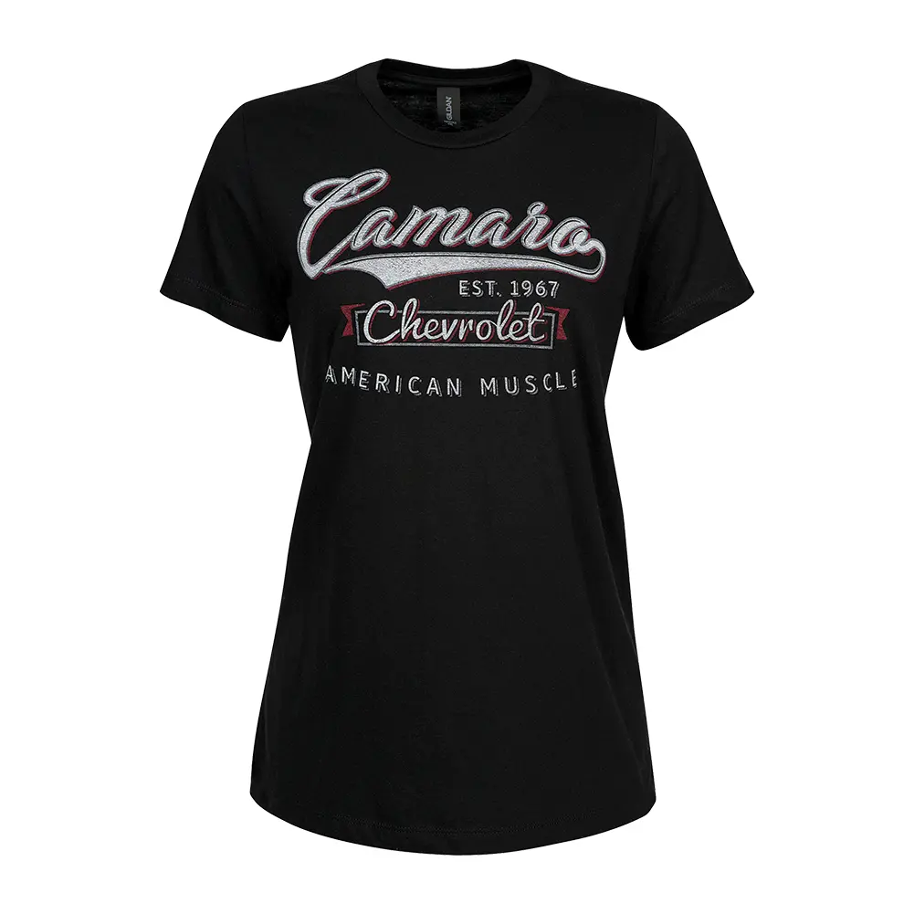 Camaro Ladies American Muscle T-Shirt : Black 1
