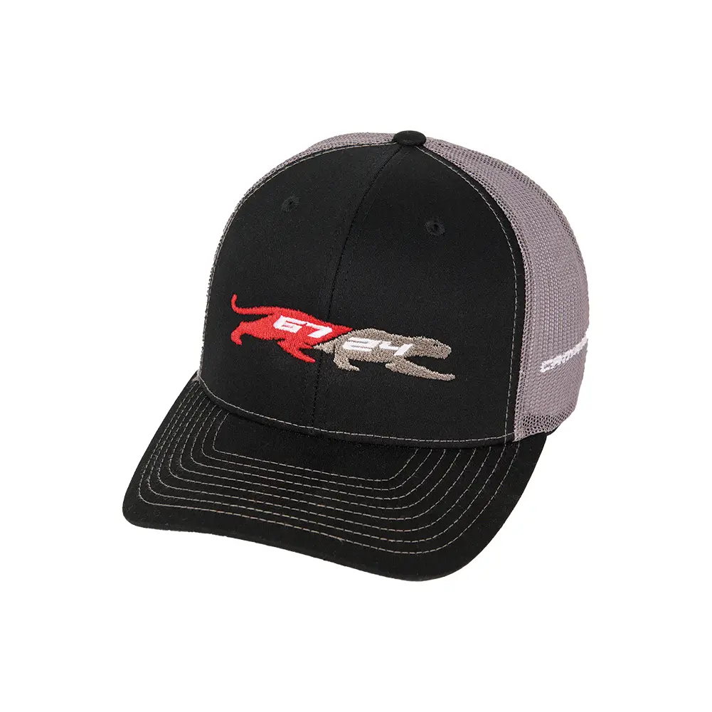 Camaro Panther 67/24 Trucker Cap Hat : Black/Gray 1