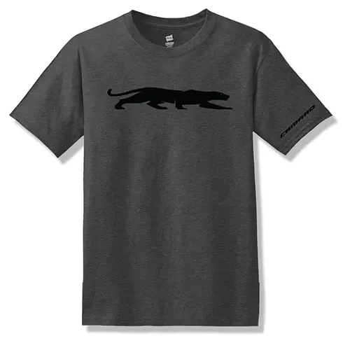 Camaro Panther On Chest T-Shirt: Charcoal 1