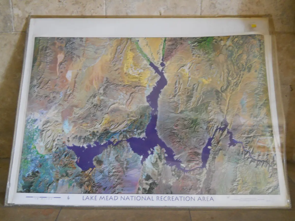 Satellite Image Map Of Lake Mead National Recreation Area [Map] John C Dohrenwend 1