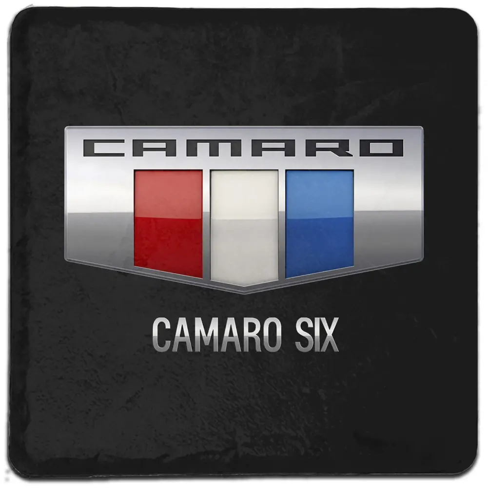 Camaro 6Th Gen Logo 4"X4" Stone Tile Coaster Black - Each 1