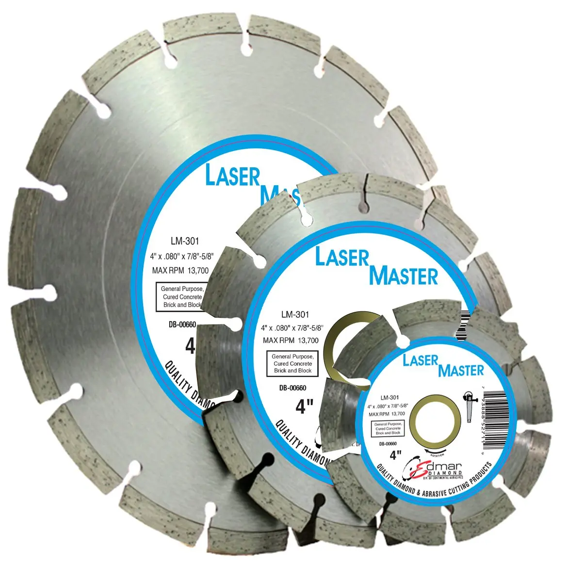 4.5" X .080" X 7/8"-5/8 Lm-301 Segmented - Lasermaster 1