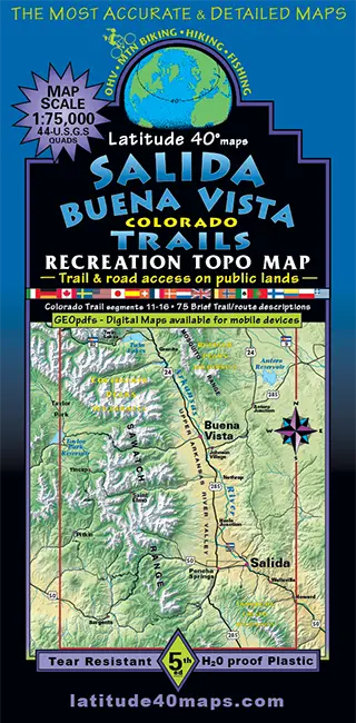 Salida Buena Vista Colorado Trails Recreation Topo Map [Map] Staff 1