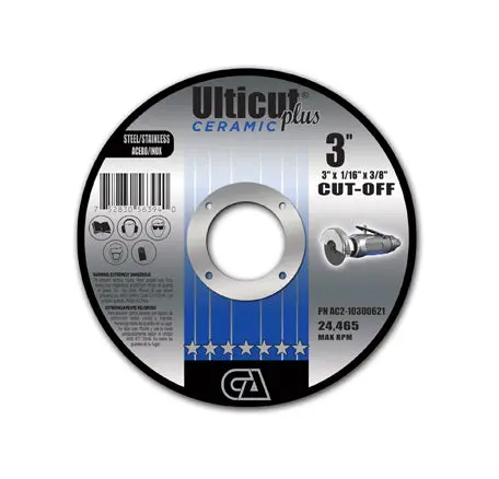 3"X1/16"X7/8" Ulticut Plus Ceramic T-1 Metal Cutting Wheel 1