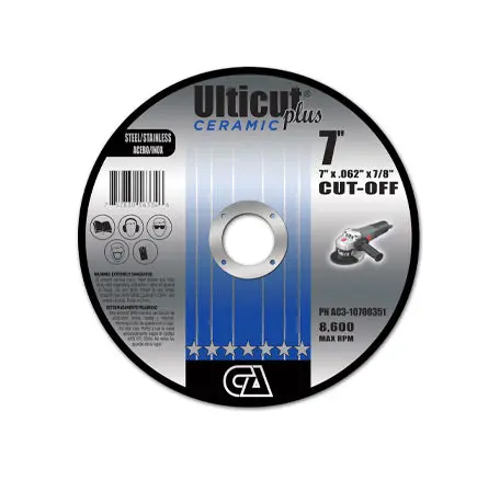 7"X0.062"X7/8" Ulticut Plus Ceramic T-1 Metal Cutting Wheel 1