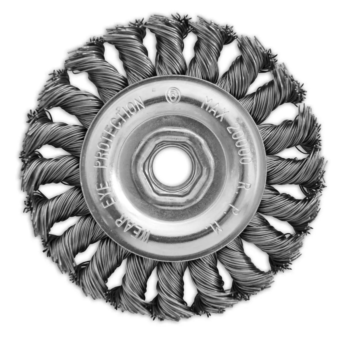 4" X 1/2" X 5/8-11" .020" Standard Twisted Knot Angle Grinder Wire Wheel Brushes For Steel 1