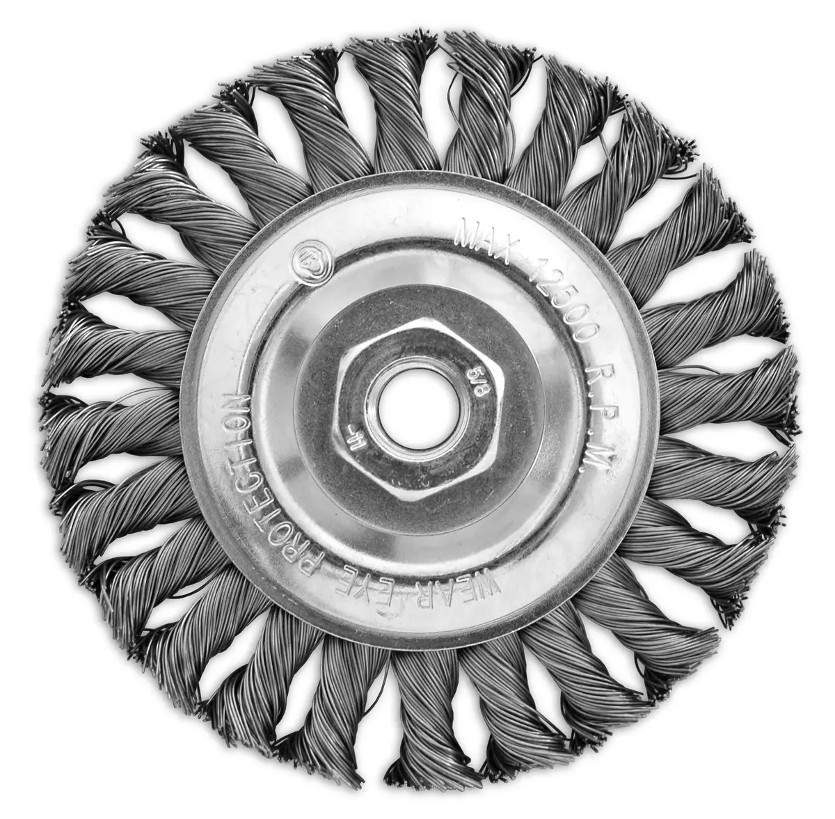 5" X 1/2" X 5/8-11" .020" Standard Twisted Knot Angle Grinder Wire Wheel Brushes For Steel 1