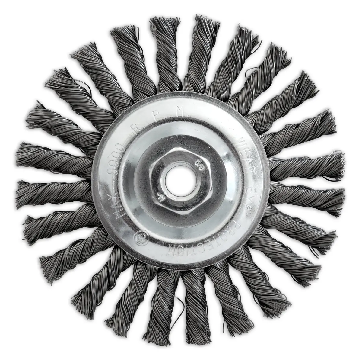 6" X 5/8" X 5/8-11" .020" Standard Twisted Knot Angle Grinder Wire Wheel Brushes For Steel 1