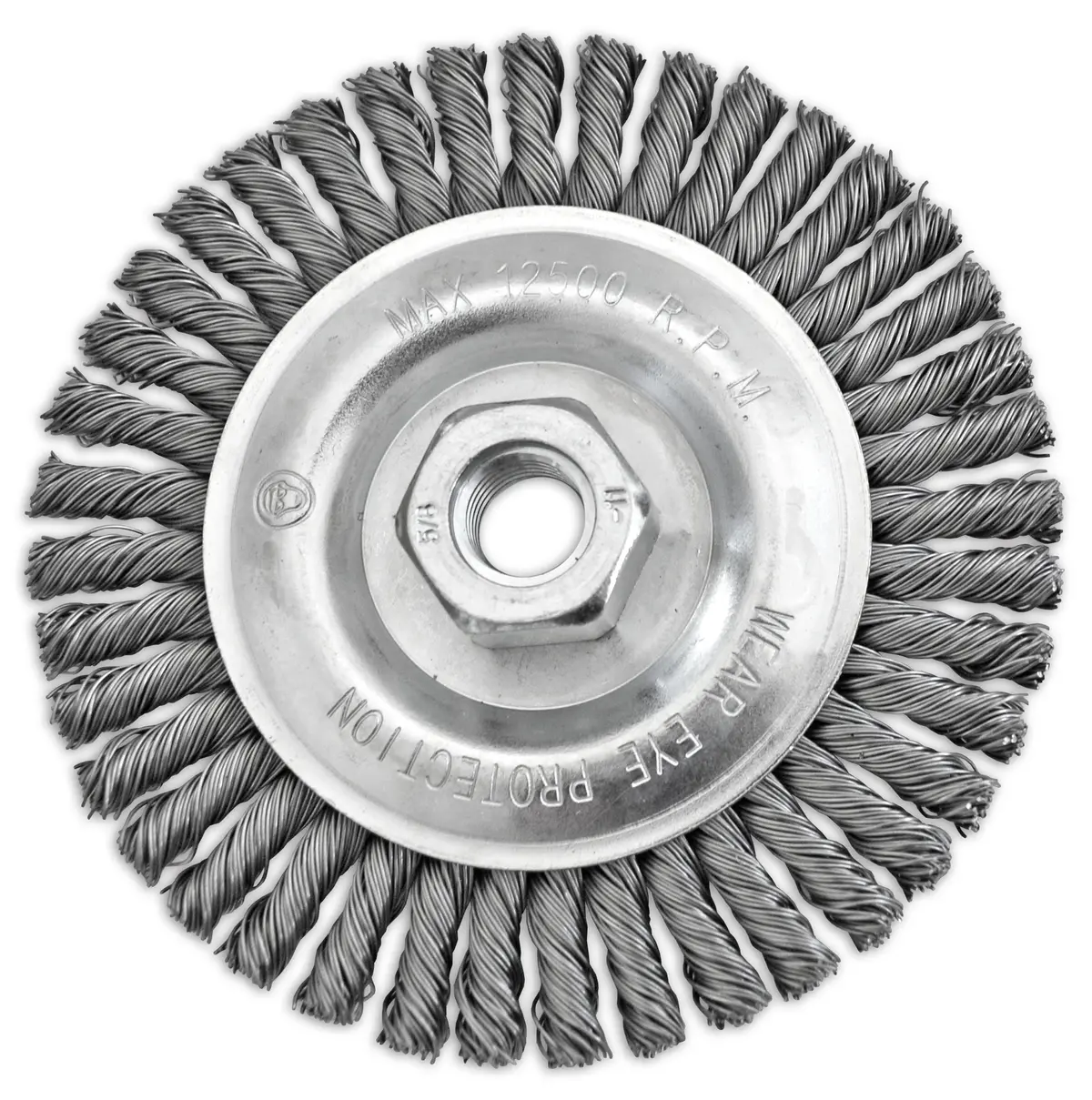 5" X 1/4" X 5/8-11" .020"  Carbon Steel Stringer Bead Twisted Knot Wire Wheel For Finishing 1