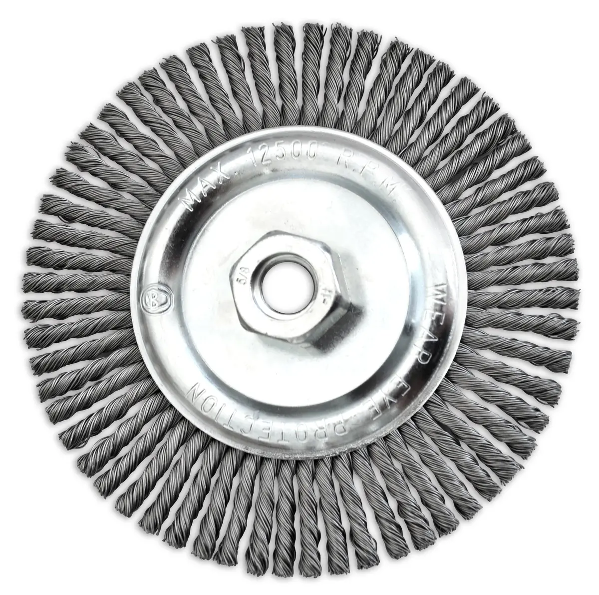 6" X 1/4" X 5/8-11" Stainless Steel Stringer Bead Twisted Knot Wire Wheel For Finishing 1