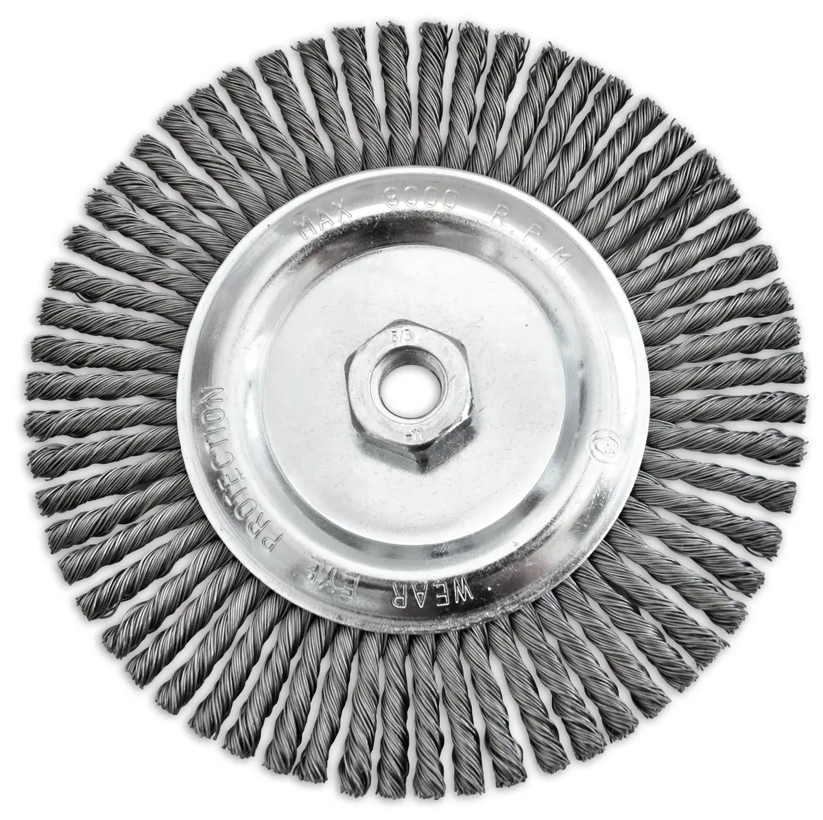 7" X 1/4" X 5/8-11" .020" Stainless Steel Stringer Bead Twisted Knot Wire Wheel For Finishing 1