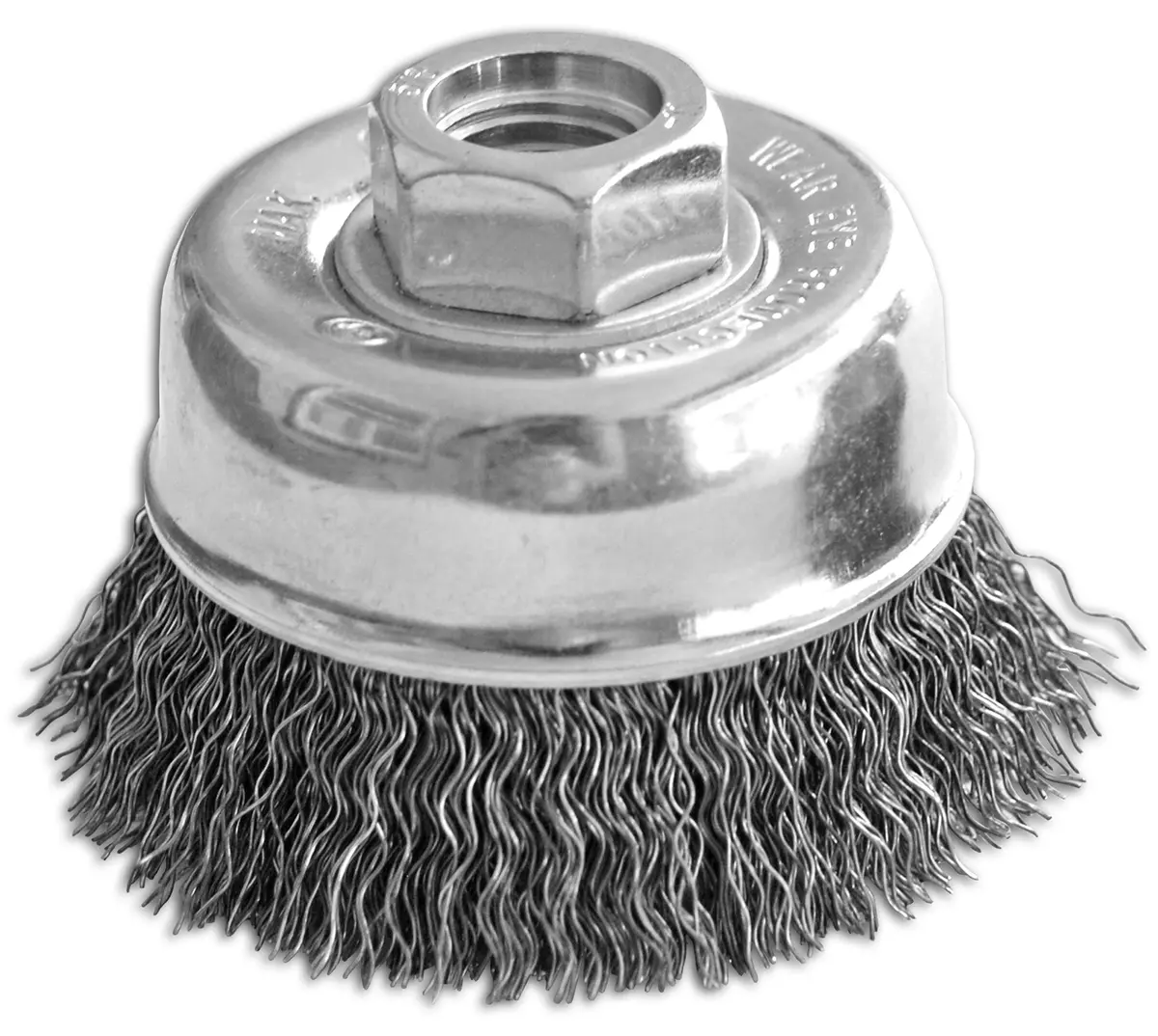4" X 5/8-11" .014" Carbon Steel Crimped Wire Cup Brush 1