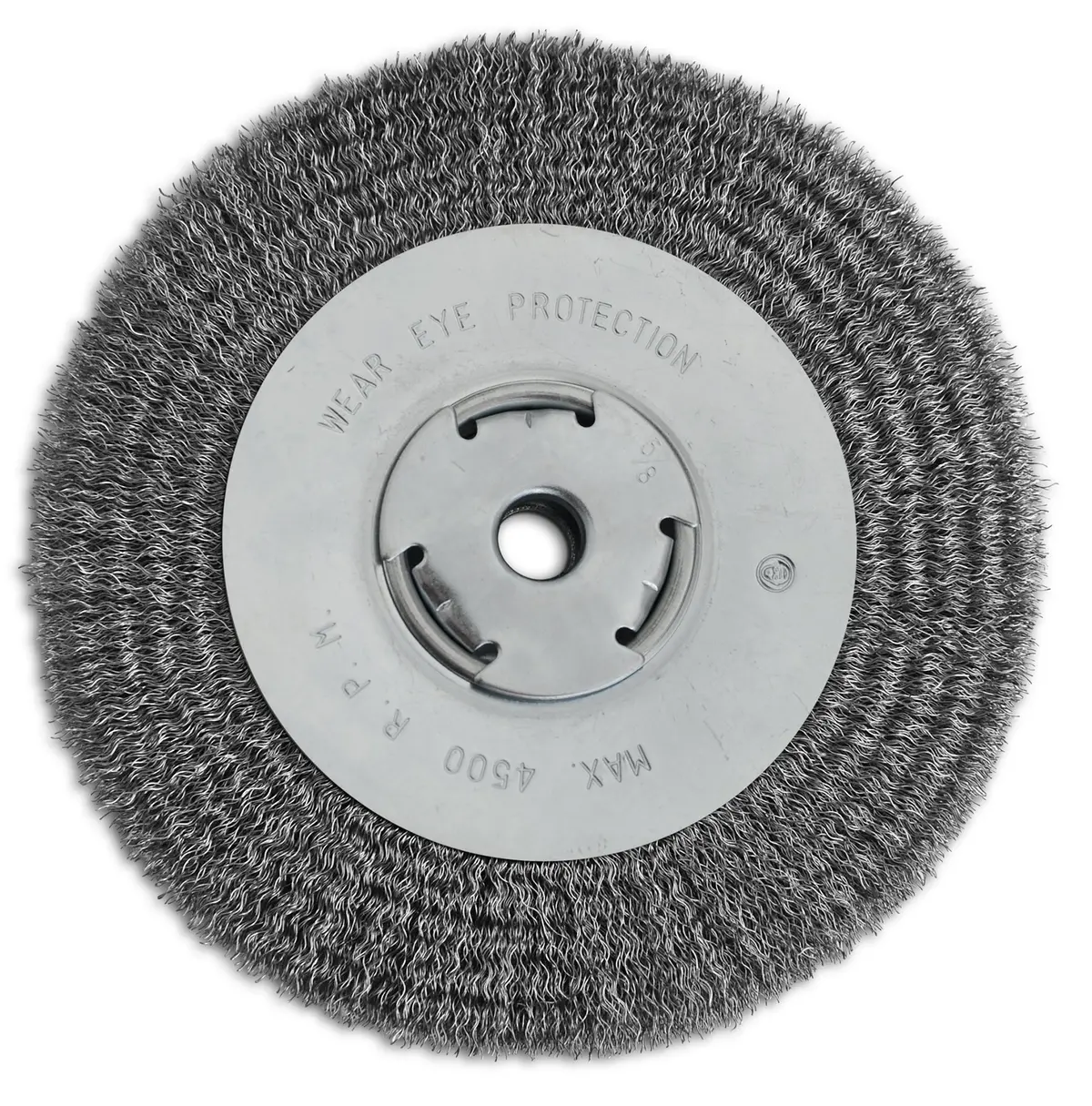 8" X 3/4" X 5/8" - 2" Ah 0.14" Carbon Steel Bench Grinder Crimped Wire Wheel For Rust Removal 1