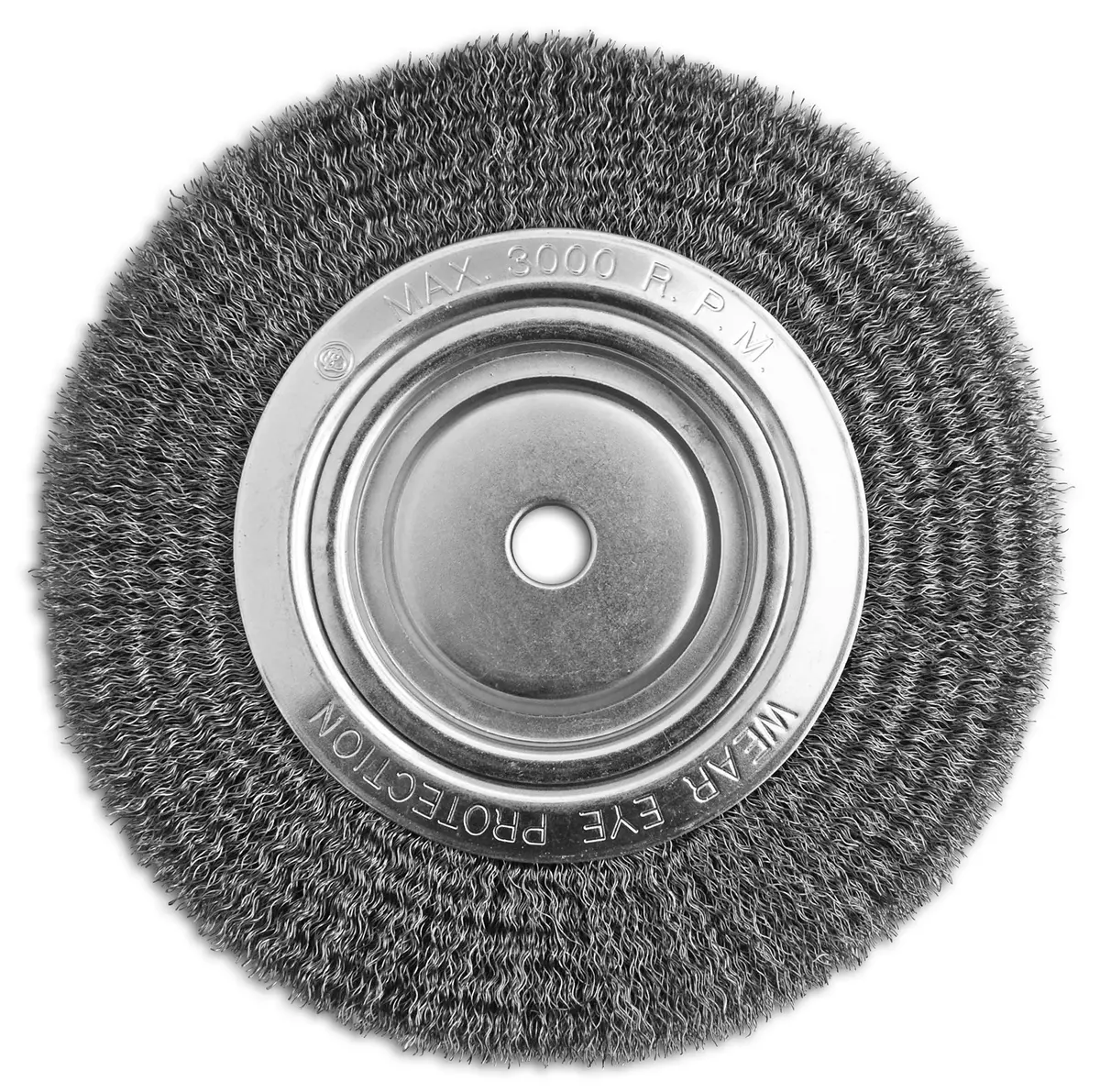 10" X 3/4" X 3/4" Ah 0.14" Carbon Steel Bench Grinder Crimped Wire Wheel For Rust Removal 1