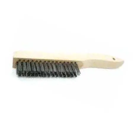 Carbon And Stainless Wire Scratch Brush With Wood Shoe Handle 1