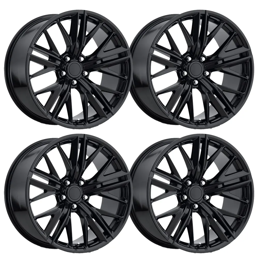 Zl1 Camaro Multi Spoke Reproduction Wheel Set - Gloss Black 1