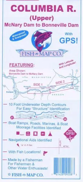 Fish-N-Map Columbia Rvr Mcnary To Bonnvl 1
